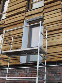 Fassadenansicht während der Bauphase/FNR